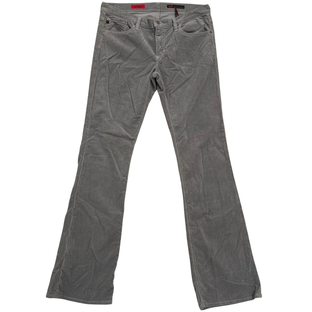AG Adriano Goldschmied The Angel Pants Womens 31R Grey Low-rise Bootcut Corduroy